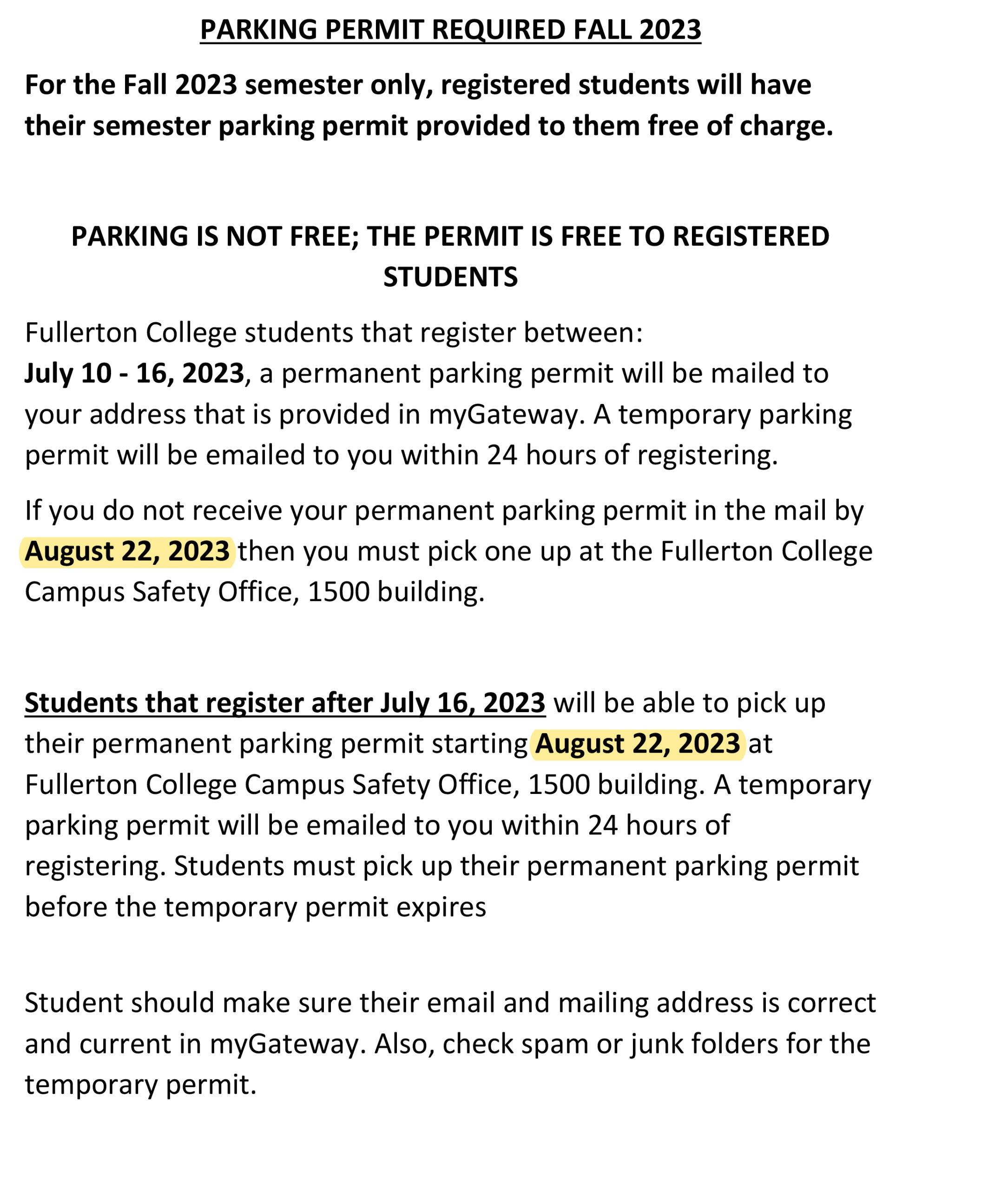 Parking Campus Safety